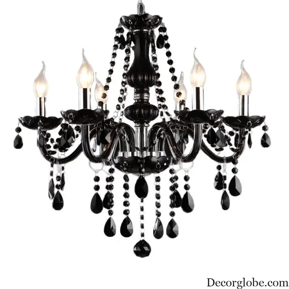 Black Candle Crystal Chandelier for Bedroom and Restaurant Lighting Chandelier