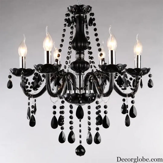 Black Candle Crystal Chandelier for Bedroom and Restaurant Lighting Chandelier