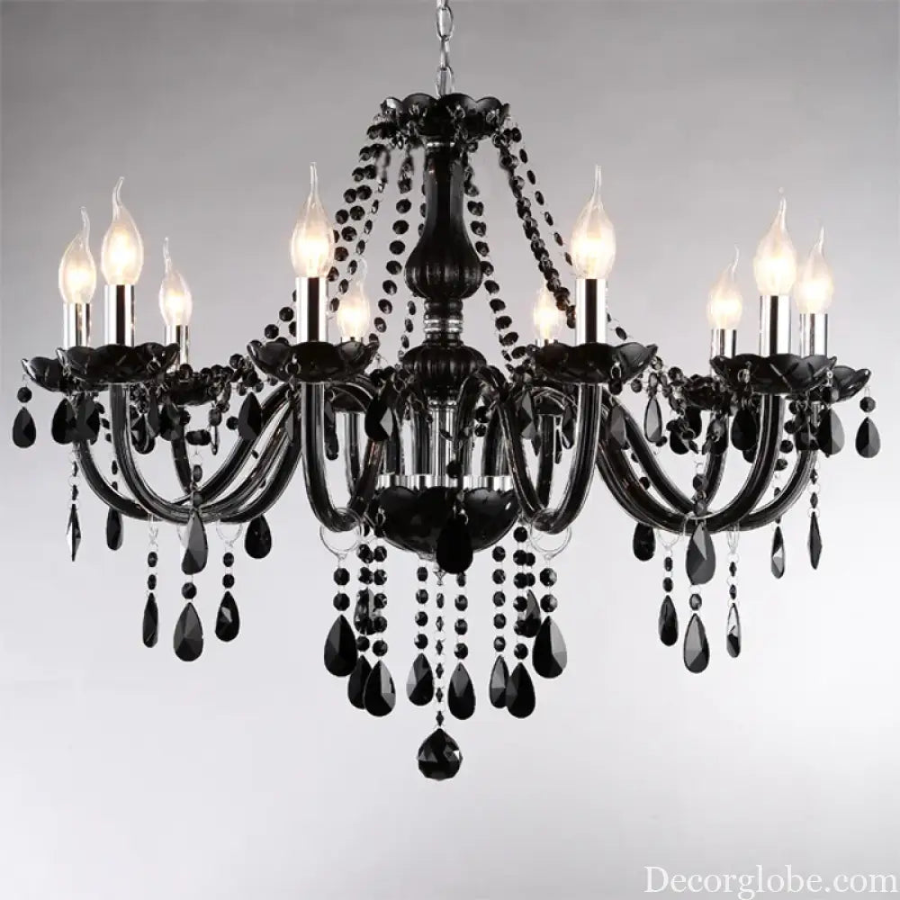 Black Candle Crystal Chandelier for Bedroom and Restaurant Lighting Chandelier