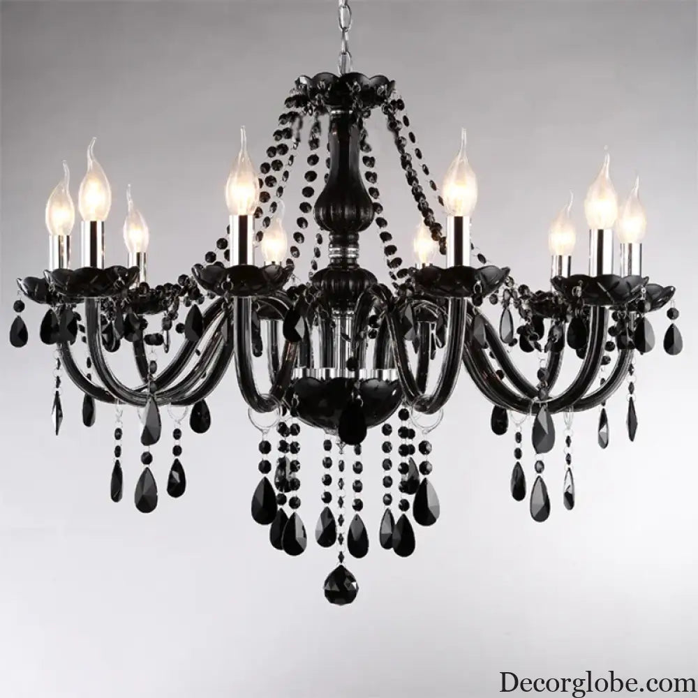 Black Candle Crystal Chandelier for Bedroom and Restaurant Lighting Chandelier
