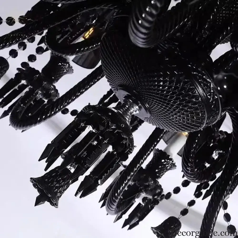 Black Crystal Chandelier for Dining Room and Bedroom Lighting Chandelier