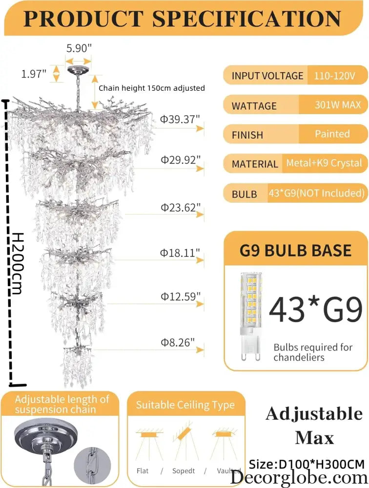 Black Crystal Tree Branch Chandelier for Staircase and Foyer chandelier