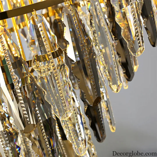 Brynlee Elegance Blooms: Crystal Leaf Pendant Light - DecorGlobe