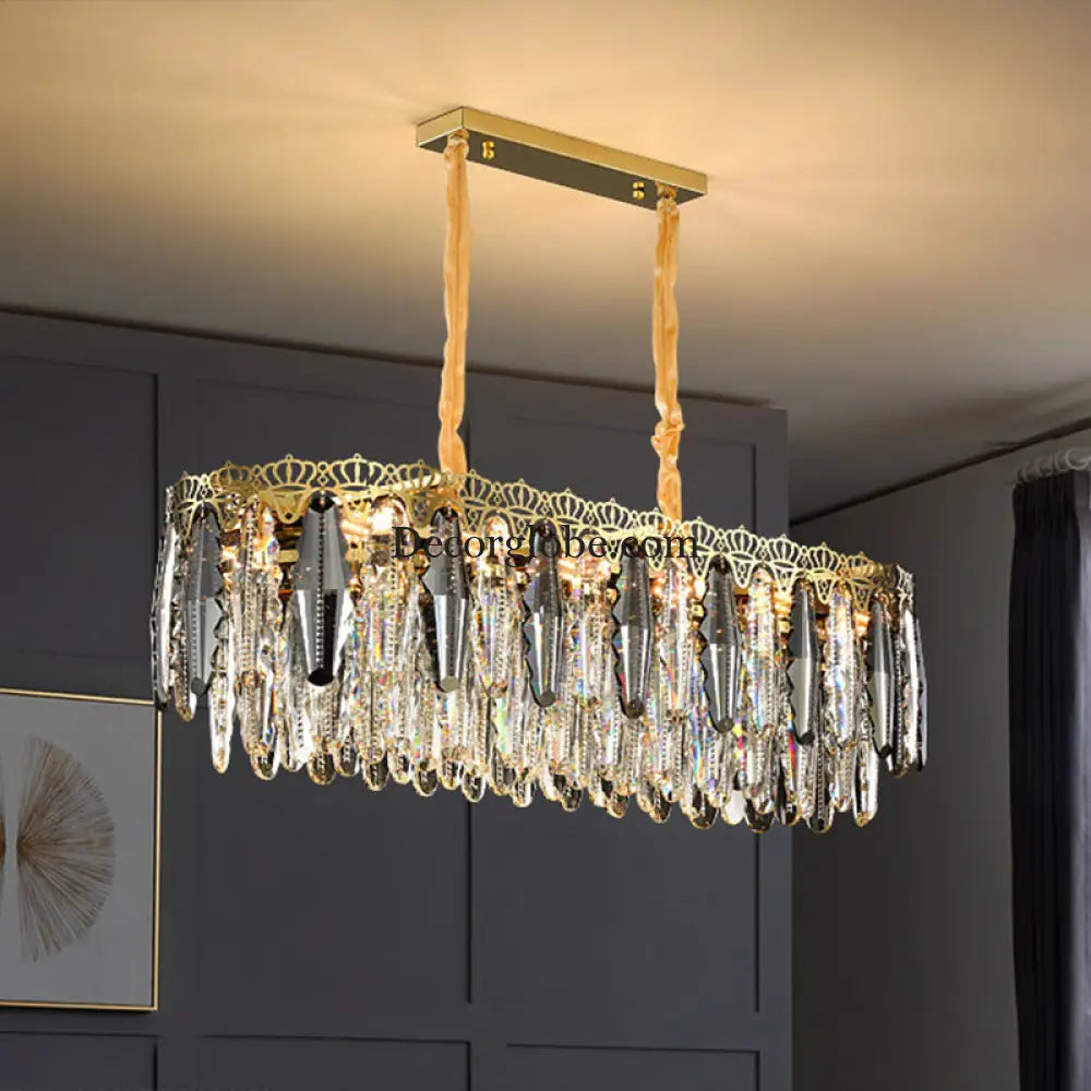 Brynlee Elegance Blooms: Crystal Leaf Pendant Light - DecorGlobe