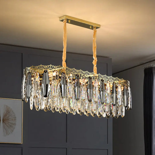 Brynlee Elegance Blooms: Crystal Leaf Pendant Light - DecorGlobe