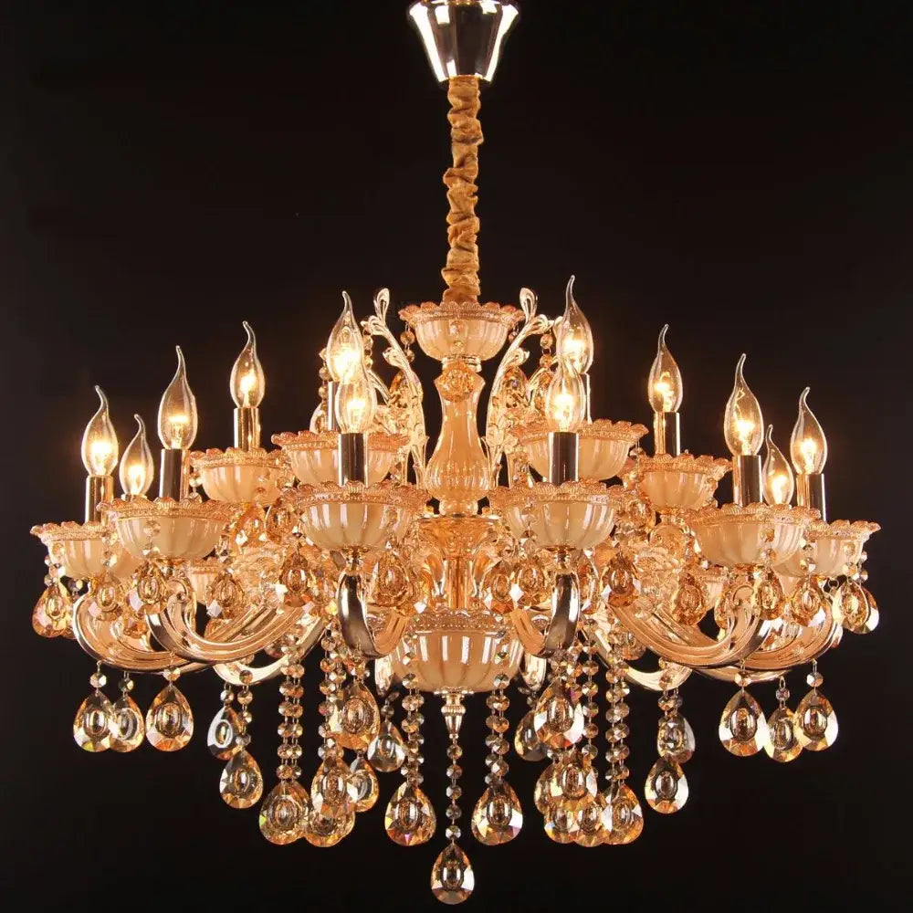 CALYX Crystal Jade European Candle Chandelier Chandeliers