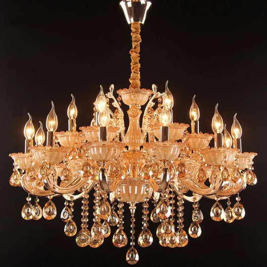CALYX Crystal Jade European Candle Chandelier Chandeliers
