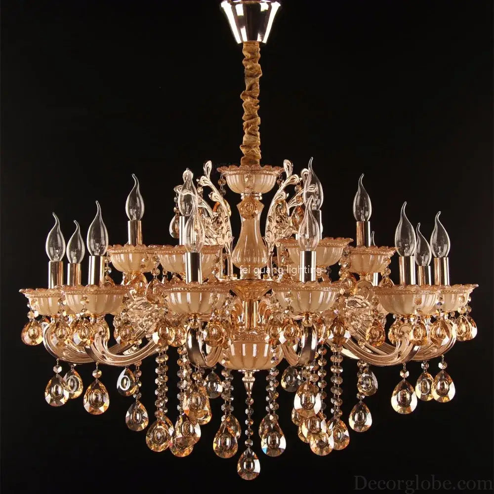 CALYX Crystal Jade European Candle Chandelier Chandeliers