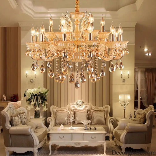 CALYX Crystal Jade European Candle Chandelier Chandeliers