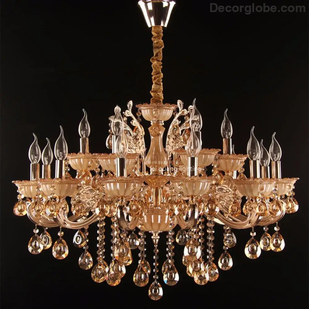 CALYX Crystal Jade European Candle Chandelier Chandeliers