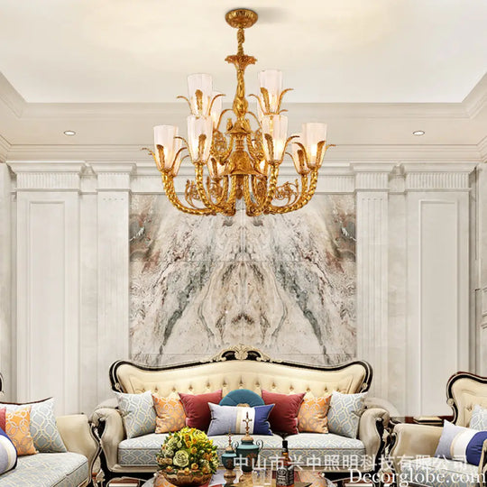 French style copper living room chandelier European style romantic cozy dining room lamp bedroom copper lamp home