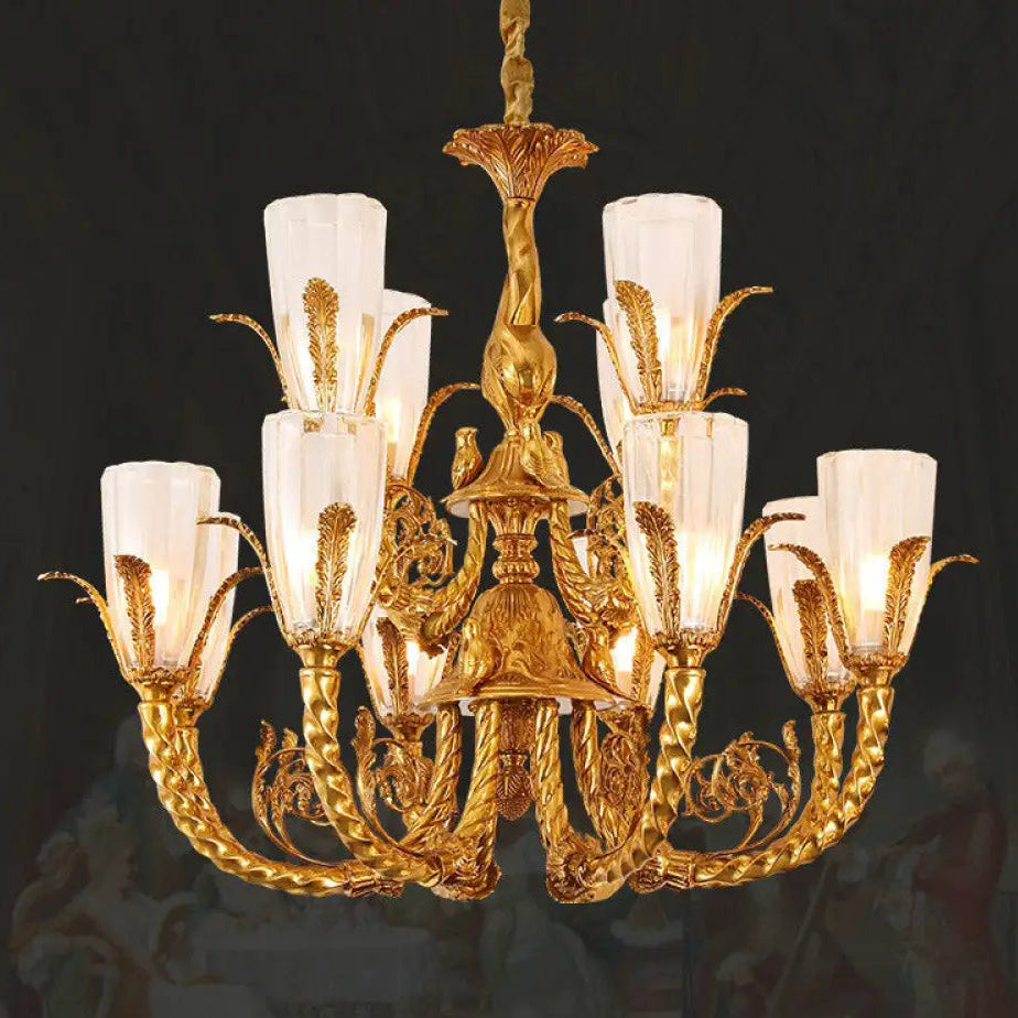 French style copper living room chandelier European style romantic cozy dining room lamp bedroom copper lamp home