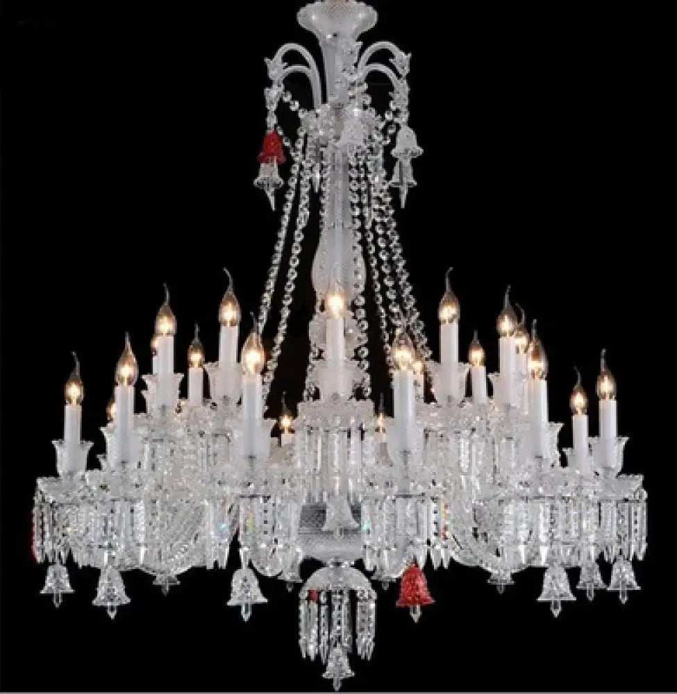 Candle Style Crystal Chandelier for Living Room and Restaurant 24 lights clearA / Warm Light Chandelier