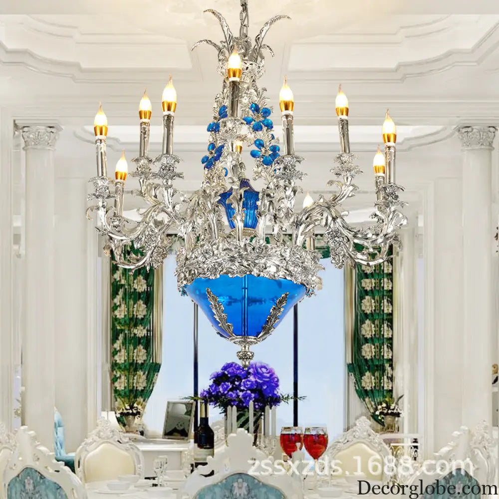 European-style retro pure copper living room chandelier court Villa French copper lamp high-end dining room bedroom