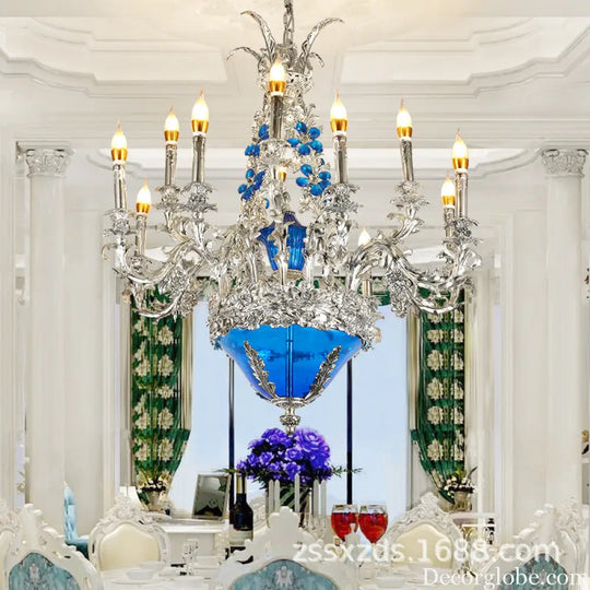 European-style retro pure copper living room chandelier court Villa French copper lamp high-end dining room bedroom