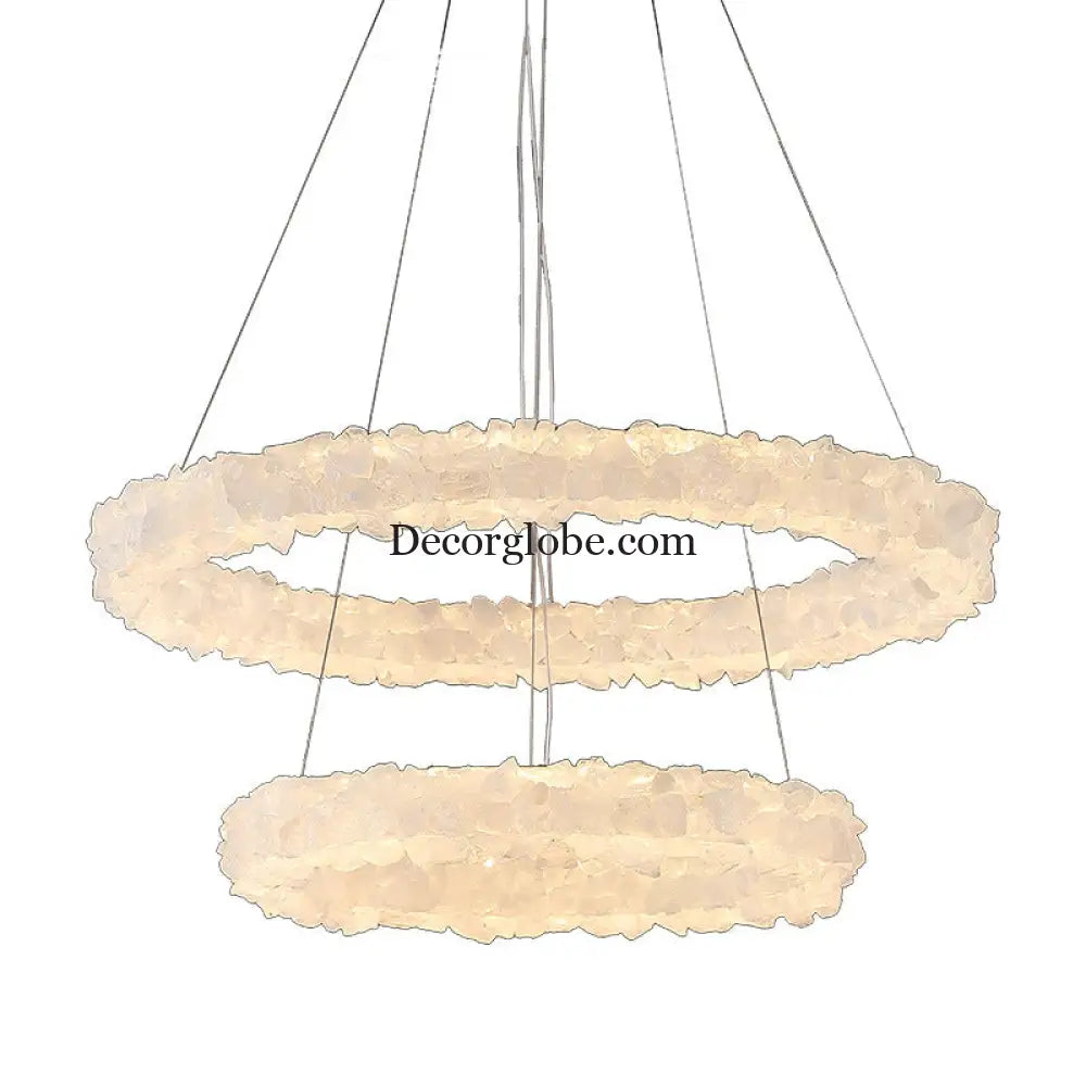 Caroline Modern Double Layer Natural Crystal Chandelier Chandelier