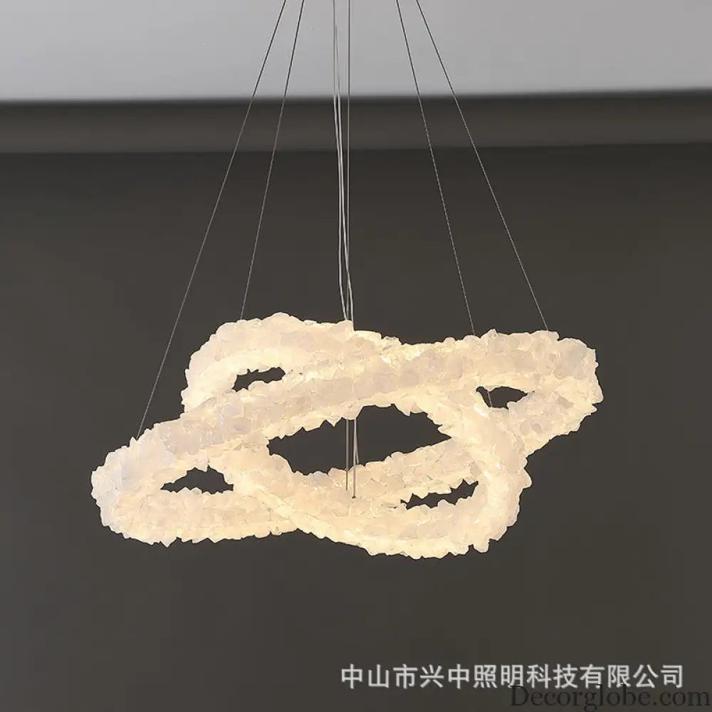 Caroline Modern Double Layer Natural Crystal Chandelier Chandelier