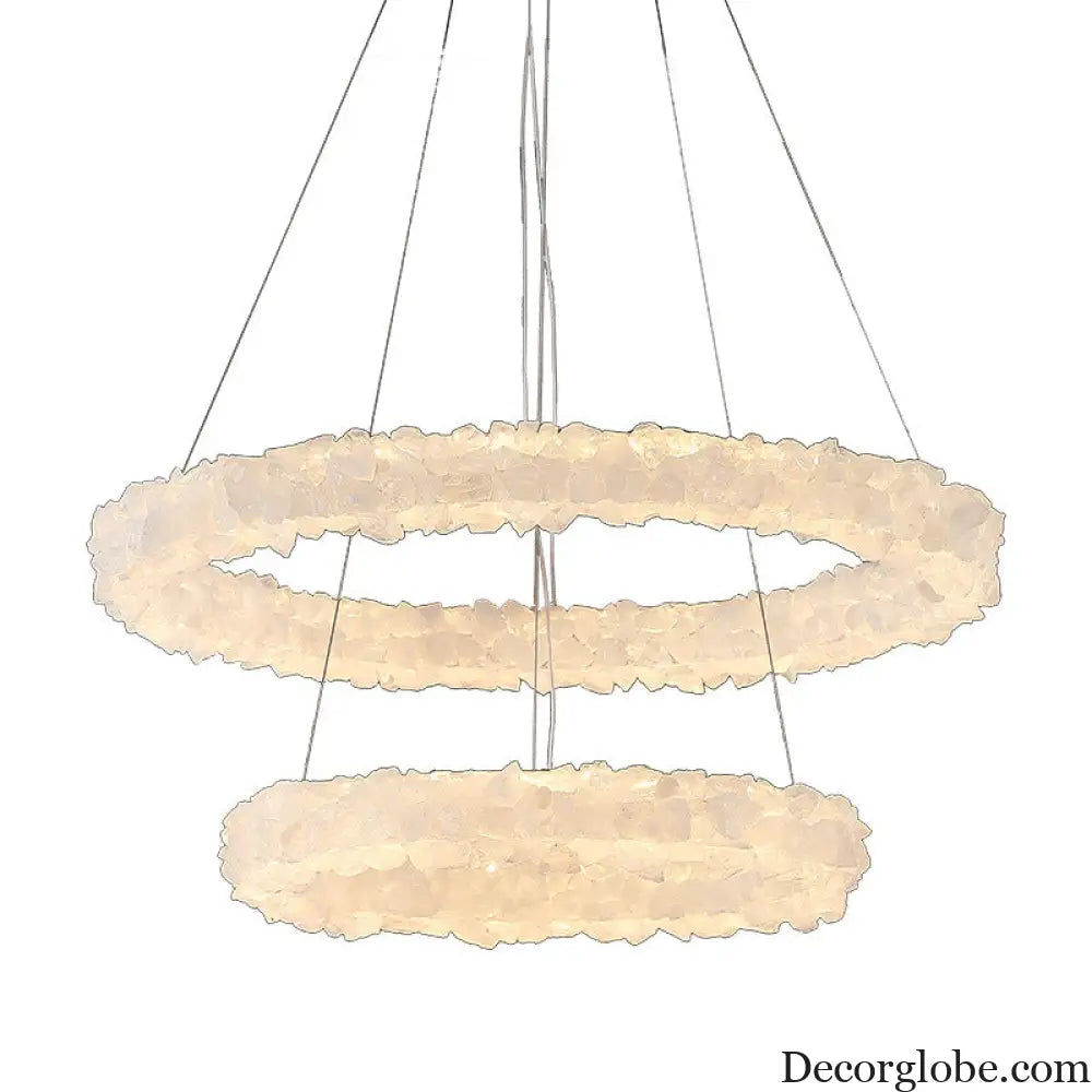 Caroline Modern Double Layer Natural Crystal Chandelier Chandelier