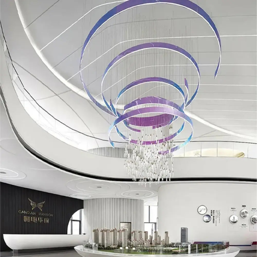 Celeste Custom Build Purple LED Ring Chandelier Chandelier