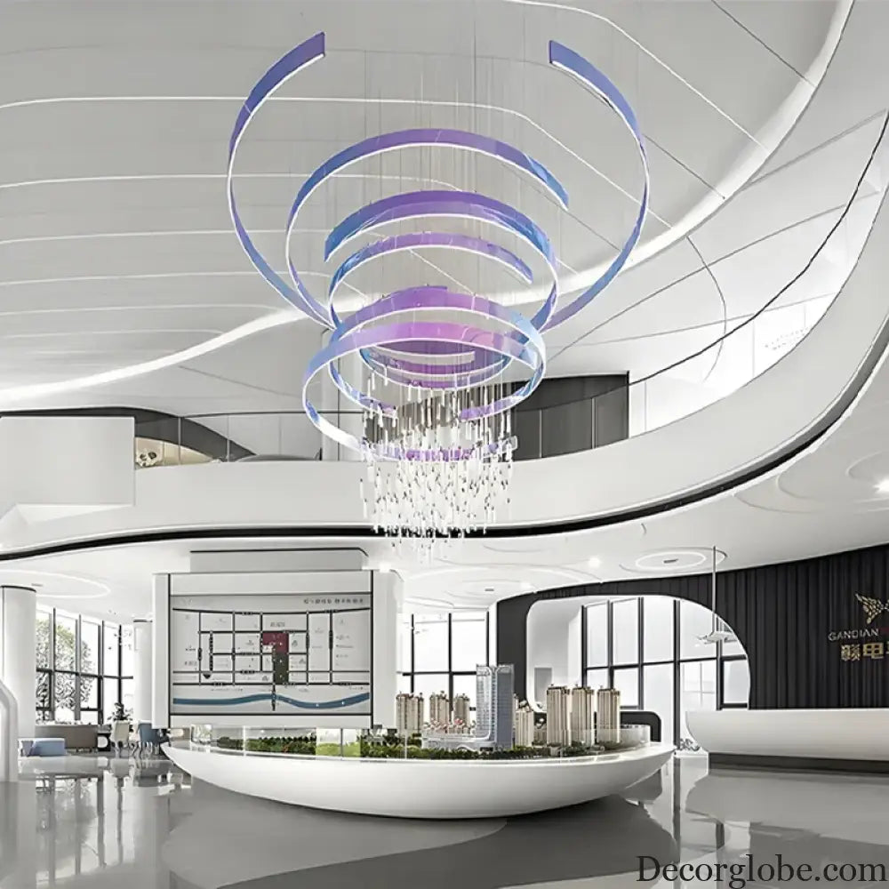 Celeste Custom Build Purple LED Ring Chandelier Chandelier