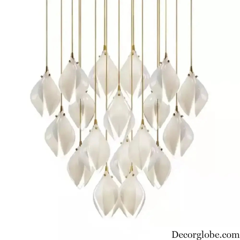 Ceramic Magnolia Chandelier for Staircase and Bedroom Lighting Chandelier