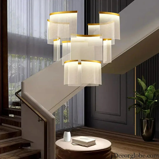 Chic Nordic Stair Chandelier - Versatile Pendant and Ceiling Lights for Living and Dining Rooms, Elevating Indoor Lighting and Home Decor - DecorGlobe
