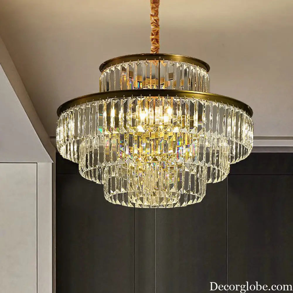 Claire's Illuminating Crystal Pendant: Modern Elegance for Your Living Room - DecorGlobe