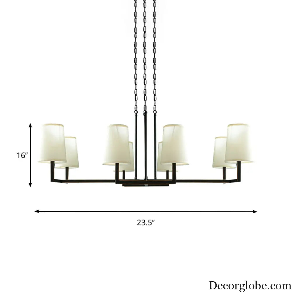 Classic White Hanging Chandelier with 6 Bulbs for Living Room Lighting White