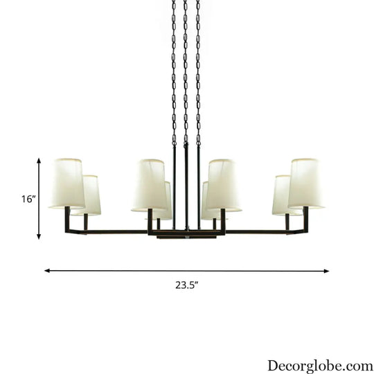 Classic White Hanging Chandelier with 6 Bulbs for Living Room Lighting White