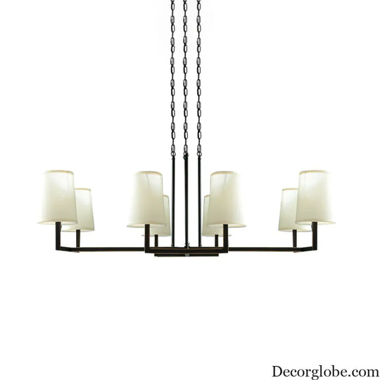 Classic White Hanging Chandelier with 6 Bulbs for Living Room Lighting White