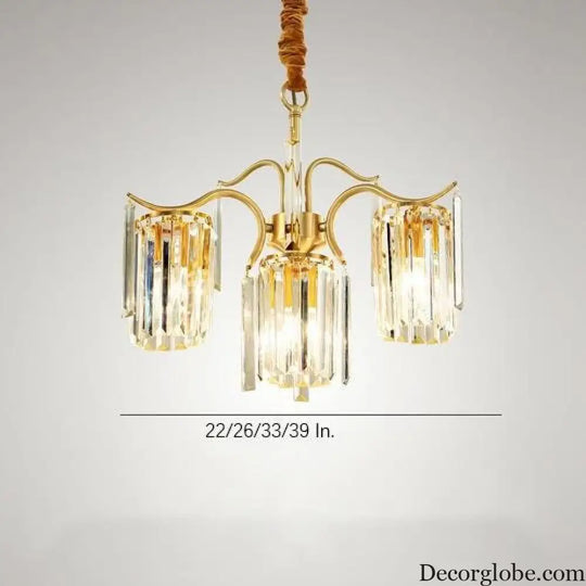 Classical Gold Crystal LED Chandelier with Copper and Glass Accents Lighting > Ceiling lights > Chandeliers