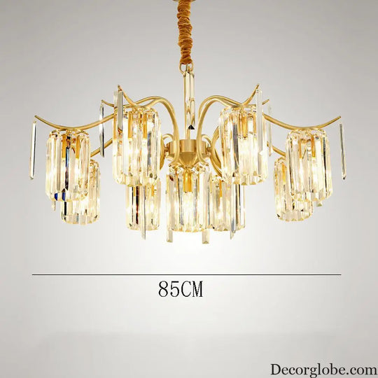 Classical Gold Crystal LED Chandelier with Copper and Glass Accents Lighting > Ceiling lights > Chandeliers