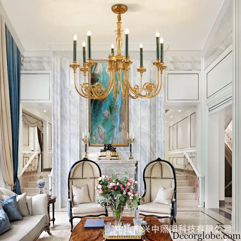 French style chandelier simple retro Villa living room study bedroom dining room lamps European American style light