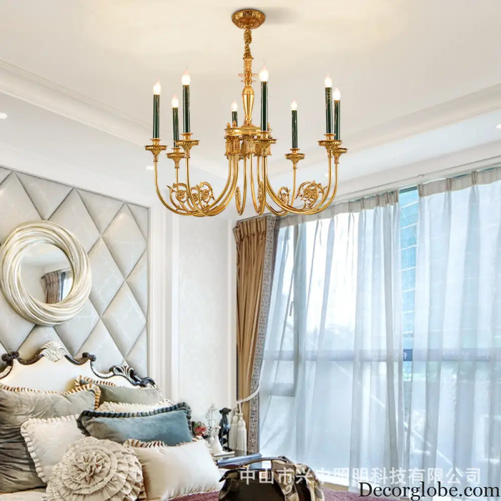 French style chandelier simple retro Villa living room study bedroom dining room lamps European American style light