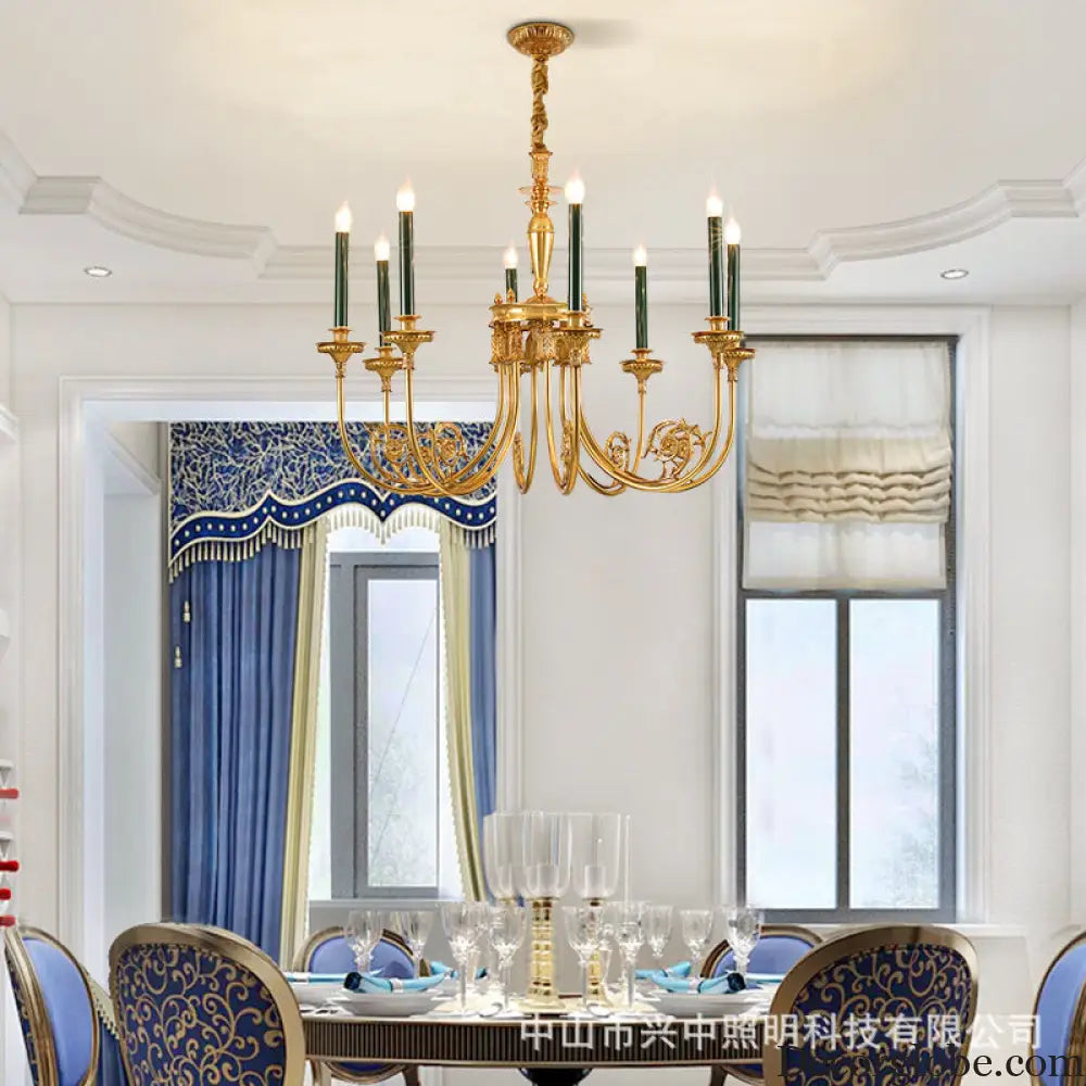 French style chandelier simple retro Villa living room study bedroom dining room lamps European American style light