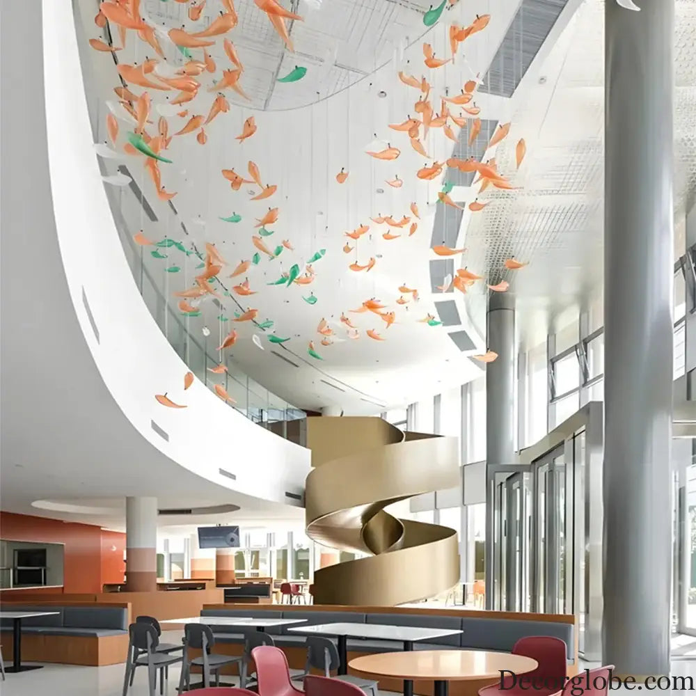 Colette Custom Build Art Deco Fish Pendant Chandelier Chandelier