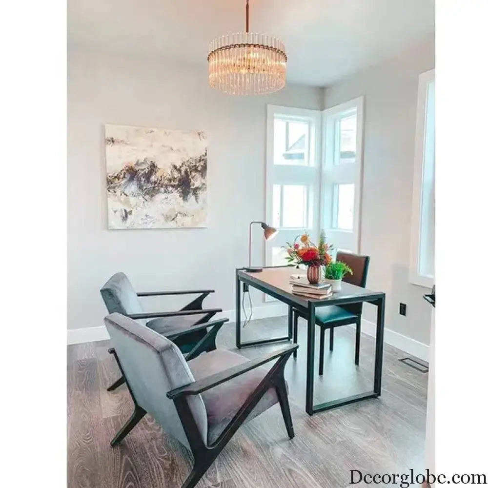 Contemporary 5-Light Brushed Brass Finish Crystal Glass Chandelier - Illuminate Your Space with Modern Elegance - DecorGlobe