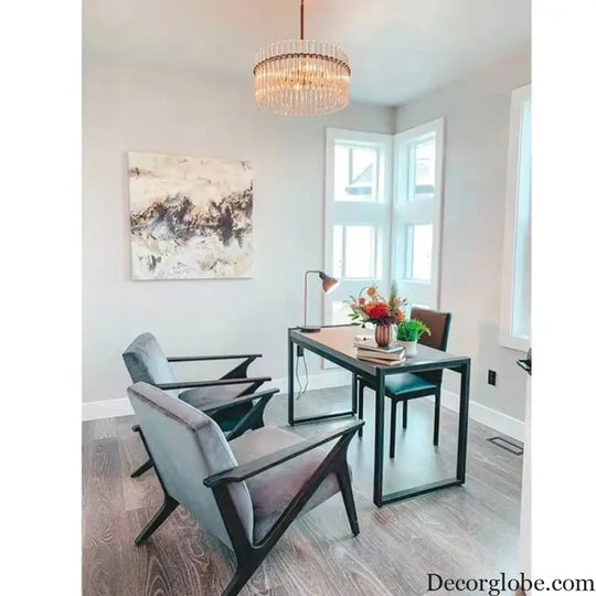 Contemporary 5-Light Brushed Brass Finish Crystal Glass Chandelier - Illuminate Your Space with Modern Elegance - DecorGlobe