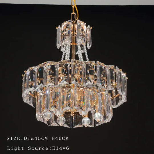 Contemporary LED Crystal Chandelier - Illuminate Your Living Room with Elegant Round and Rectangle Golden Indoor Lighting - DecorGlobe