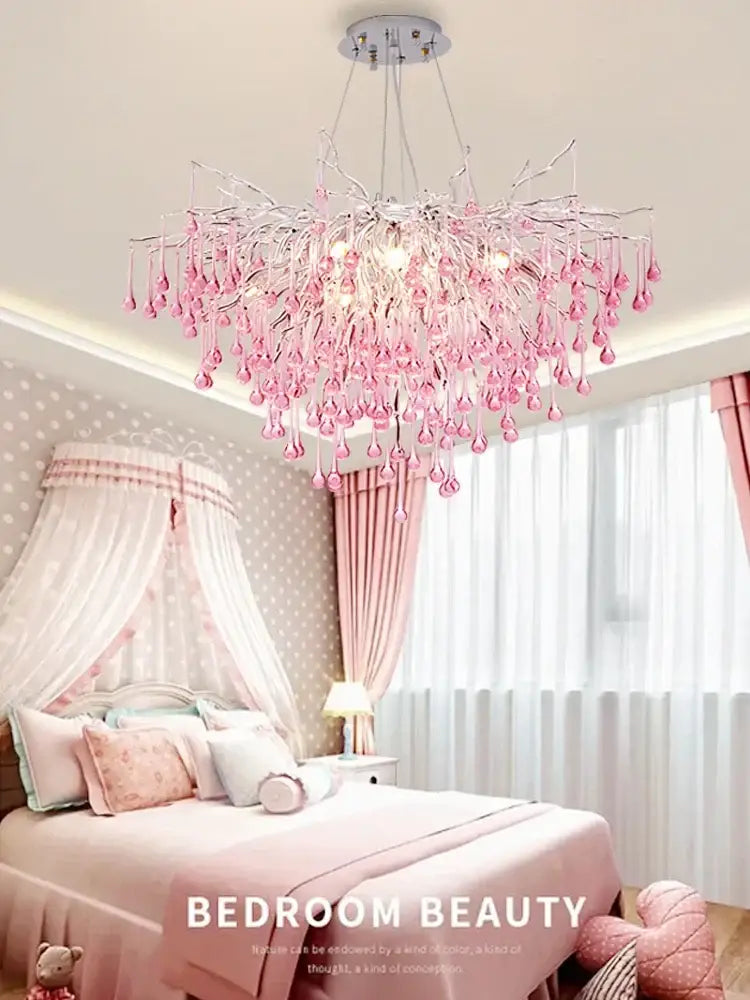 Creative Tree Branch Chandelier - Illuminate Your Bedroom or Girl's Room with Whimsical Charm - DecorGlobe