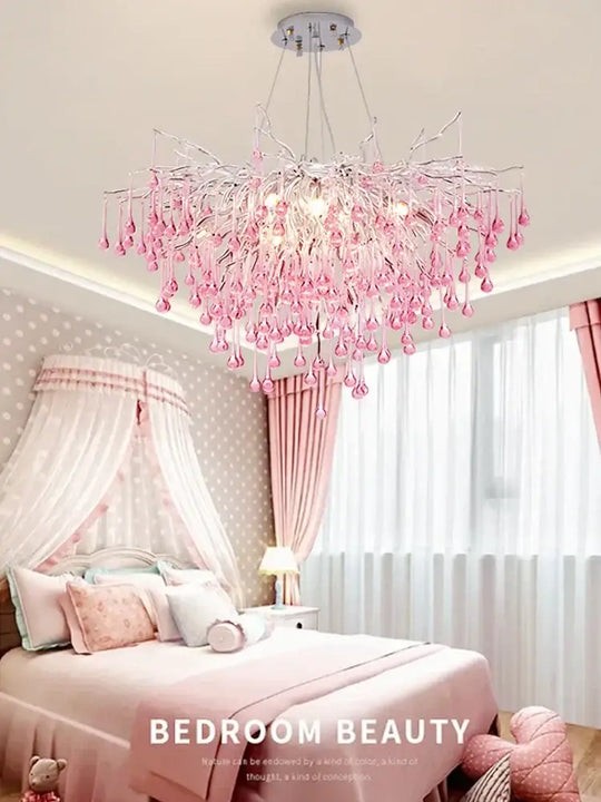 Creative Tree Branch Chandelier - Illuminate Your Bedroom or Girl's Room with Whimsical Charm - DecorGlobe
