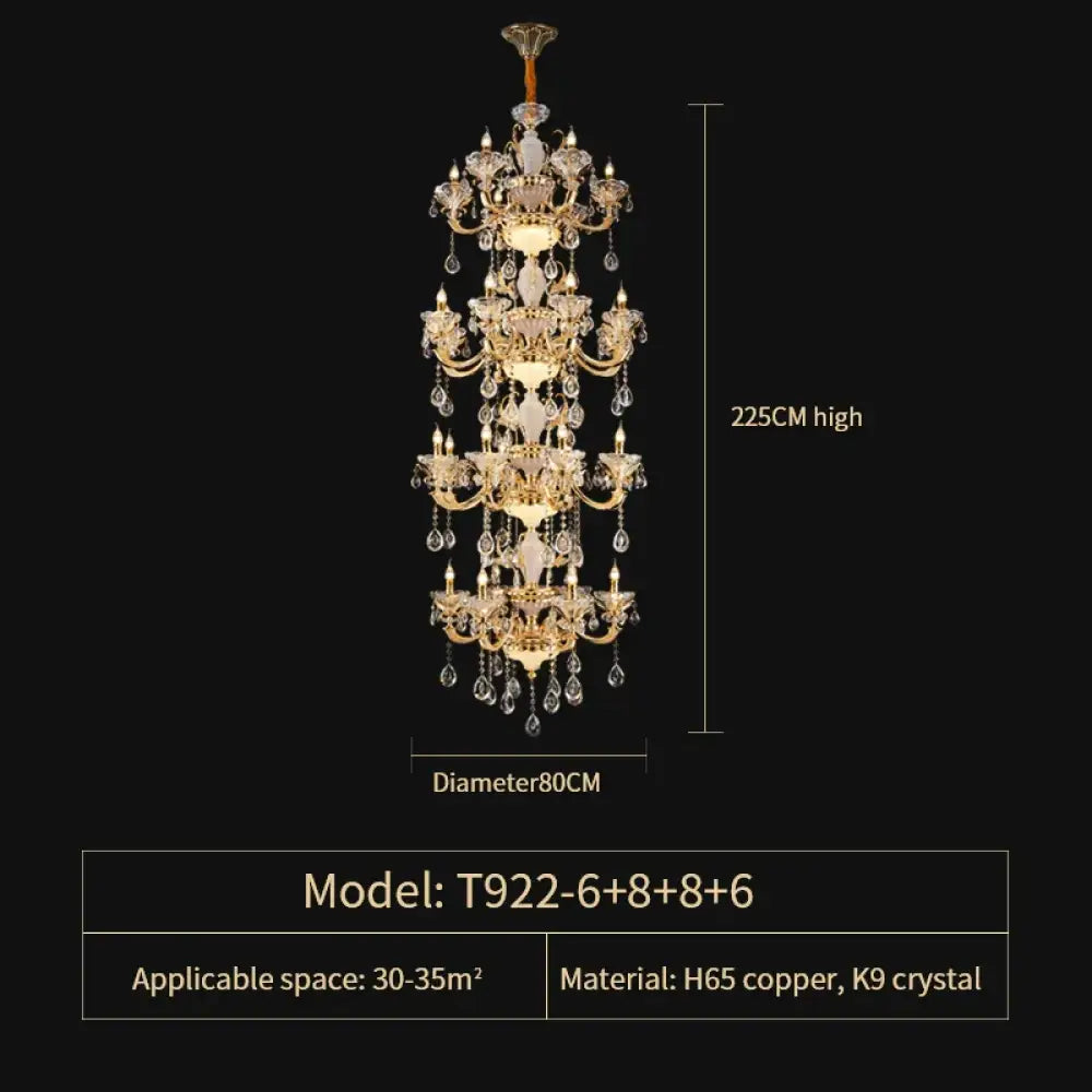 Crystal Candle Chandelier for Living Room and Dining Area 28 Heads D80CM / Cold White Chandelier