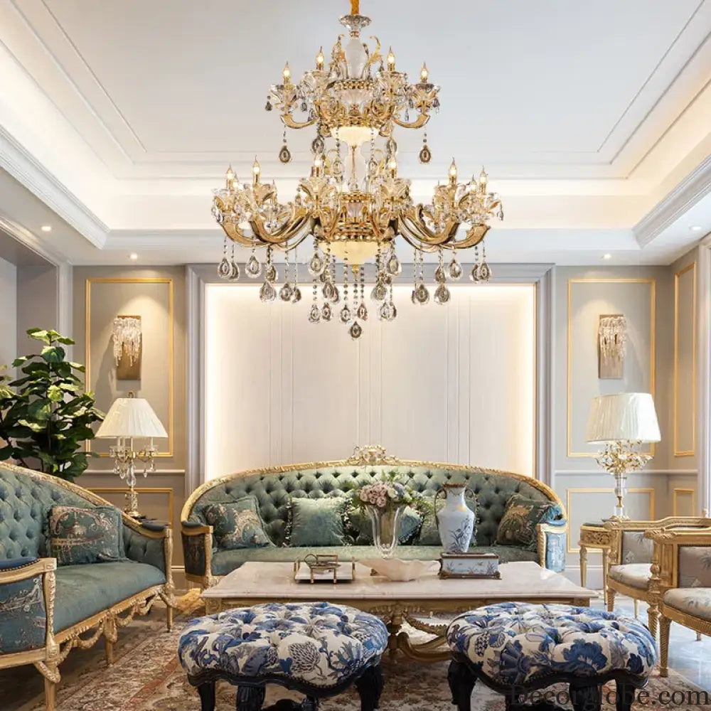 Crystal Candle Chandelier for Living Room and Dining Area Chandelier