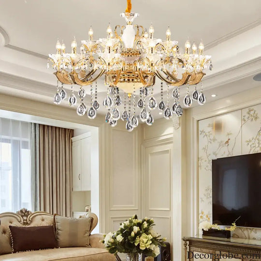Crystal Candle Chandelier for Living Room and Dining Area Chandelier
