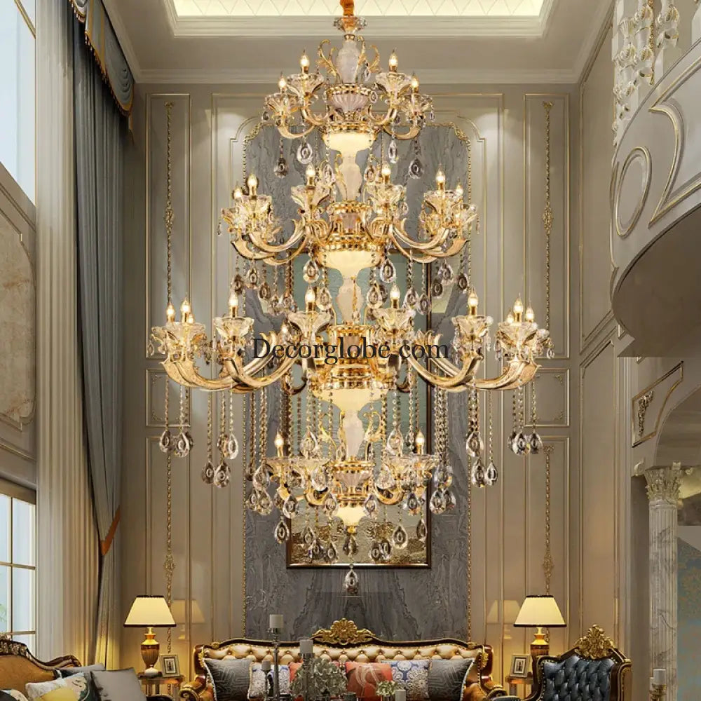 Crystal Candle Chandelier for Living Room and Dining Area Chandelier