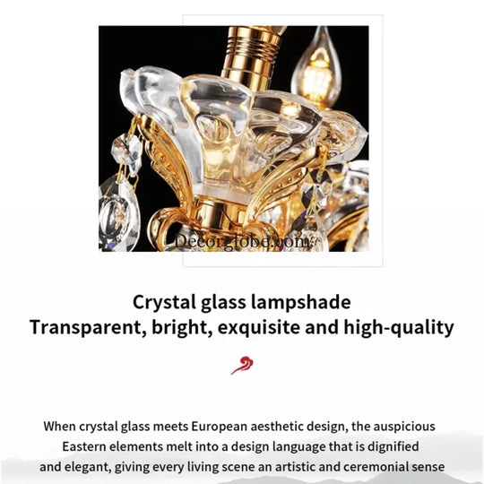Crystal Candle Chandelier for Living Room and Dining Area Chandelier