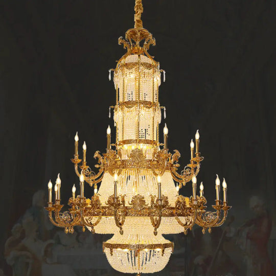 Crystal Chandelier for European-Style Villa Living Room 16 + 8 heads (diameter 168cm, height 235cm)