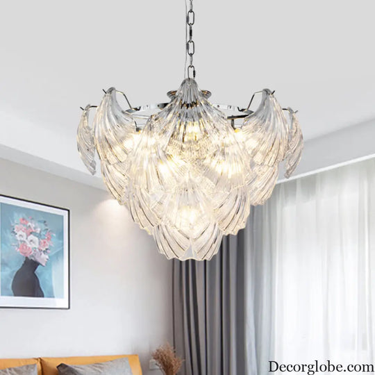 Brielle's Crystal Chandelier - Modern Elegance with Tapered Petals (10 Lights) - DecorGlobe