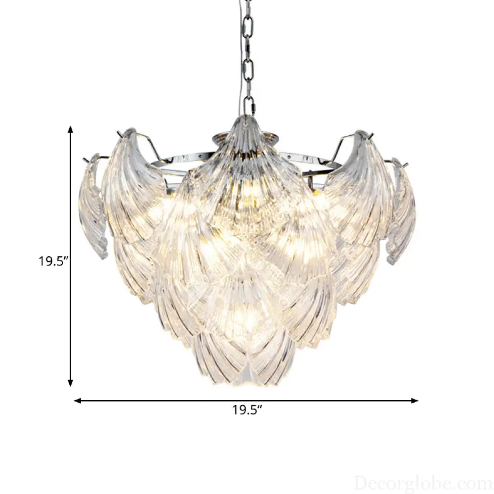 Brielle's Crystal Chandelier - Modern Elegance with Tapered Petals (10 Lights) - DecorGlobe