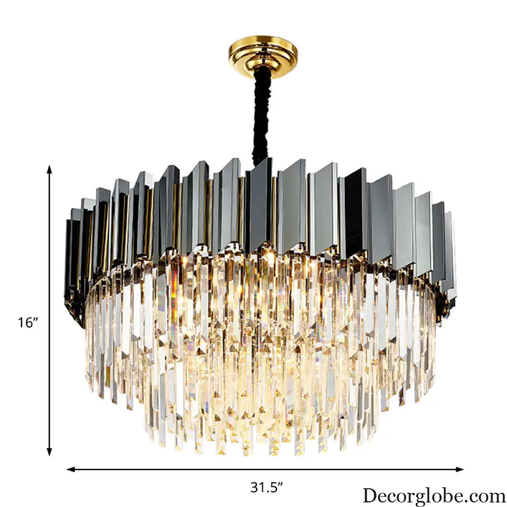Evelyn's Crystal Chandelier - Modern Elegance with Tiered Design - DecorGlobe
